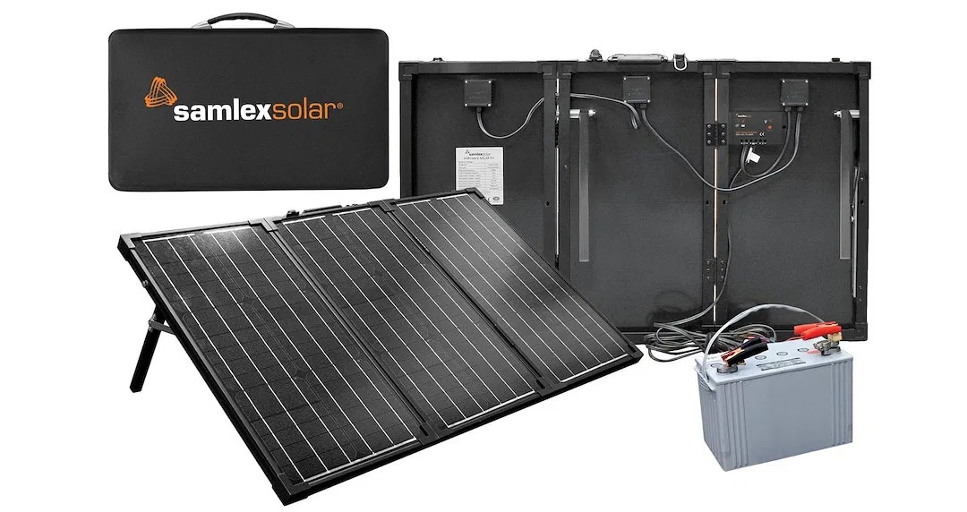 MSK-90 – SAMLEX AMER Solar Kit, Portable Solar Charging Kit 90 Watts/ 17.4 Volt Maximum/ 5.16 Amp Rigid Panel 26-1/2 ...